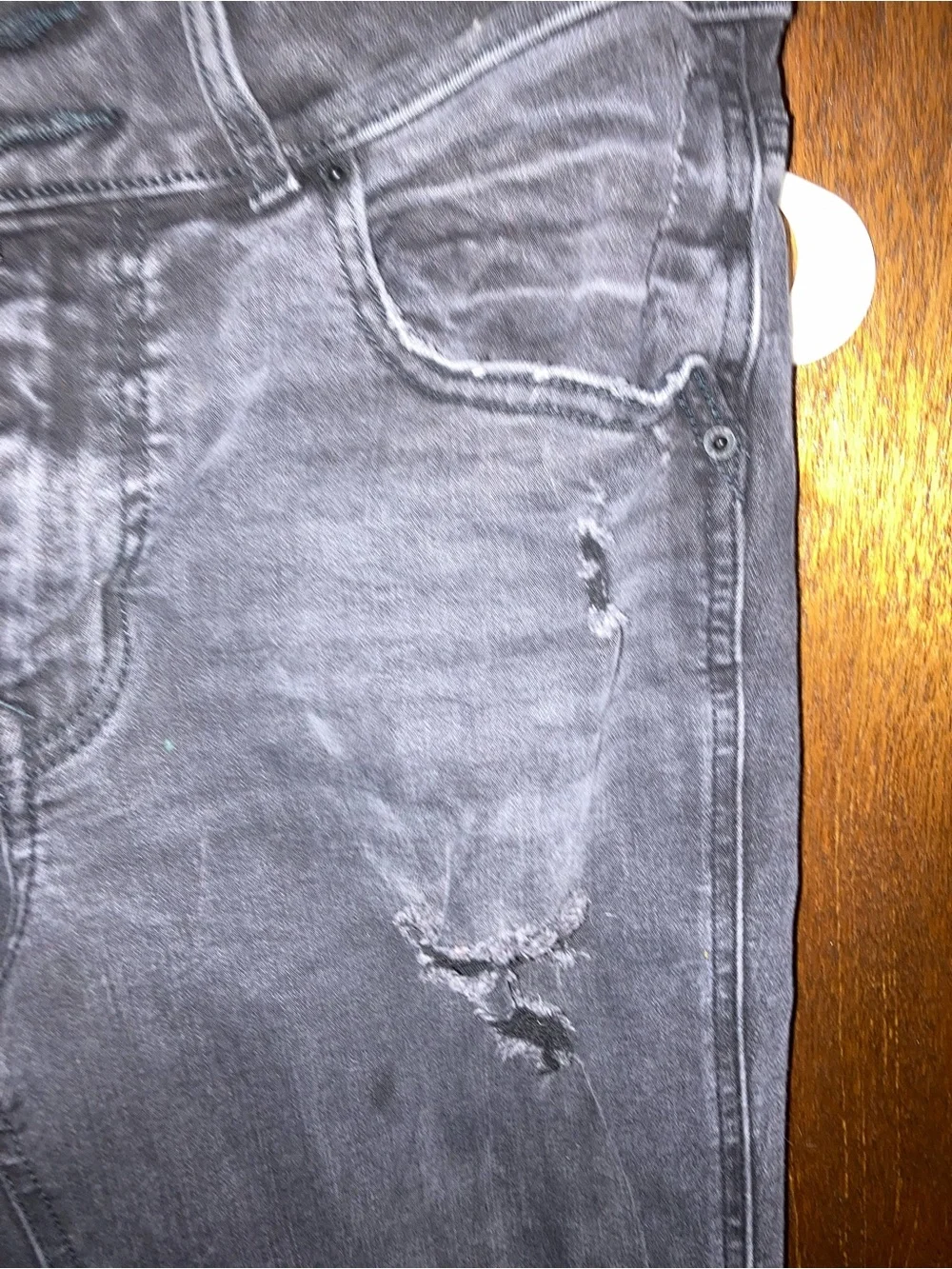 Black Distressed Flare Jeans for Women